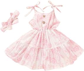 img 4 attached to 👗 Adorable Toddler Summer Button Princess Sundress for Girls: Comfortable and Stylish Clothing for Dresses