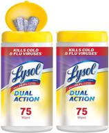 🧽 lysol dual action disinfecting wipes with scrubbing texture - 75 pack, white, citrus scented - 150 count (pack of 2) logo