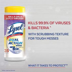 img 3 attached to 🧽 Lysol Dual Action Disinfecting Wipes with Scrubbing Texture - 75 Pack, White, Citrus Scented - 150 Count (Pack of 2)