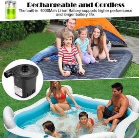 img 3 attached to AGPTEK Rechargeable Air Pump: Quick-Fill Inflator & Deflator for Air Beds, Mattresses, and Pool Toys