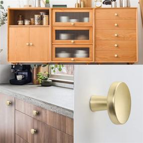 img 1 attached to 🔑 10Pack Brushed Gold Drawer Knobs Brass Cabinet Knobs - Enhance Your Décor with Goldenwarm Gold Dresser Knobs