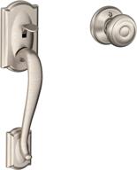 🔑 schlage fe285 cam 619 geo камалот front entry handleset с джорджийской ручкой в нижней части: стильный дизайн с гладким сатиновым никелем для улучшенной домашней безопасности. логотип