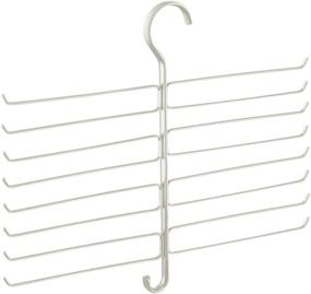 img 1 attached to mDesign Metal Closet Rod Hanging Storage Rack for Scarves, Ties, Yoga Pants, Leggings, Tank Tops - Geometric Design, 16 Arms/1 Hook - Pearl White