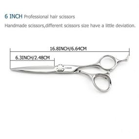 img 3 attached to ✂️ 6 Inch Hair Scissors - Barber Scissors for Haircuts with 440C Steel Blades by Kinsaro