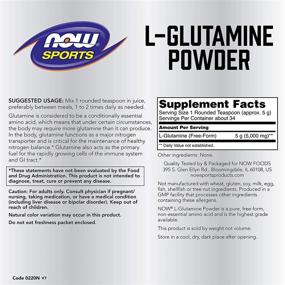 img 3 attached to 🏋️ NOW Sports Nutrition L-Glutamine Pure Powder: Nitrogen Transporter, Amino Acid Supplement – White, Unflavored 6 Oz