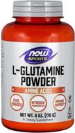🏋️ now sports nutrition l-glutamine pure powder: nitrogen transporter, amino acid supplement – white, unflavored 6 oz logo
