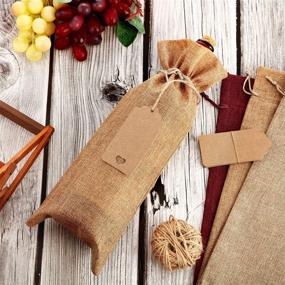 img 1 attached to 🍷 Set of 12 Multicolor Burlap Wine Bags with Drawstrings - Reusable Jute Wine Bottle Gift Bags for Christmas, Parties, Birthdays, Weddings, Travel, Housewarming - including Tags