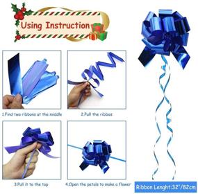 img 2 attached to 24 Pcs Gift Wrapping Bows for Christmas, Ribbon for Wrapping Gifts, Pull Bows for Presents & Wedding Bouquet, Valentine's Day Basket Decoration - JIWINNER