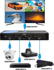 img 3 attached to 🔁 OREI HDMI Multi-Viewer 4x1 Seamless HDMI Switch - 4 Ports, IR Remote, Up to 1080p Support, Security Camera, 4 in 1 HDMI Switch