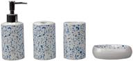 blue trendy terrazzo 4 piece ceramic bath accessory set by home basics: enhance your bathroom décor logo