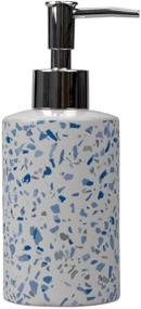 img 2 attached to Blue Trendy Terrazzo 4 Piece Ceramic Bath Accessory Set by Home Basics: Enhance Your Bathroom Décor