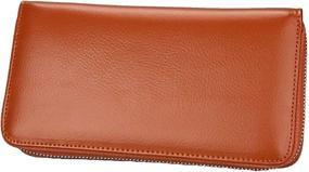 img 1 attached to 👜 Noedy Women's Genuine Leather RFID Blocking Credit Card Holder Wallet with Large Capacity in Brown