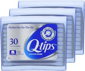 img 1 attached to Pack of 3 Q-tips Swabs Purse - Each 30 Count