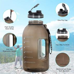 img 3 attached to 💪 Motivational Water Jug - MYSHAKER Large 1 Gallon Capacity with Wide Mouth, Handle Strap, and Leakproof BPA Free Material for Outdoor Sports, Fitness, Gym, Hiking - Reusable Time Marker Reminder Gallon Water Bottle