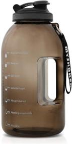 img 4 attached to 💪 Motivational Water Jug - MYSHAKER Large 1 Gallon Capacity with Wide Mouth, Handle Strap, and Leakproof BPA Free Material for Outdoor Sports, Fitness, Gym, Hiking - Reusable Time Marker Reminder Gallon Water Bottle