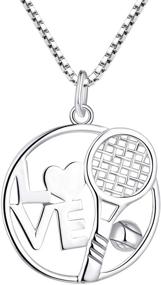 img 4 attached to YL Necklace Sterling Racquets Pendant