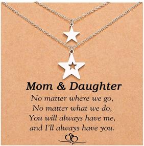 img 4 attached to Twinkle Together: Mother Daughter Star Necklace Set - Thoughtful Jewelry Gifts for Mom, Daughter, Women, and Girls