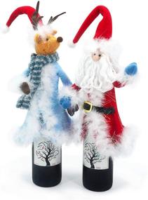 img 4 attached to 🎅 Dream Bridge Handmade Santa Wine Bottle Covers: Festive Christmas Toppers for Protecting and Decorating Champagne Bottles at Wedding, Holiday, and Wine Tasting Parties