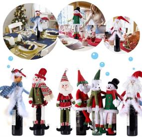 img 1 attached to 🎅 Dream Bridge Handmade Santa Wine Bottle Covers: Festive Christmas Toppers for Protecting and Decorating Champagne Bottles at Wedding, Holiday, and Wine Tasting Parties