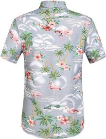 img 3 attached to 🌺 SSLR Flamingos Casual Hawaiian Short Sleeve Men's Clothing