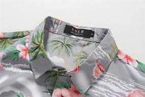 img 2 attached to 🌺 SSLR Flamingos Casual Hawaiian Short Sleeve Men's Clothing