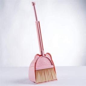 img 3 attached to 🧹 MAYEV Mini Broom and Dustpan Set for Kids - Little Housekeeping Helper (Pink)