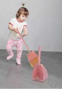 img 1 attached to 🧹 MAYEV Mini Broom and Dustpan Set for Kids - Little Housekeeping Helper (Pink)