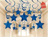 aimtohome blue star party swirl decorations, pack of 30 hanging swirls for ceiling decor logo