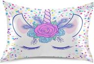 cute unicorn kids satin pillowcase for hair and skin - toddler girls and baby silk pillow cases - standard size slip pillow cover set with envelope closure - 20x26 pillowcase decoration for child sofa and bed logo