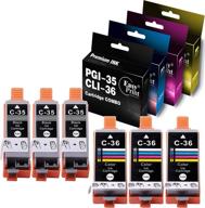 🖨️ (6-pack) compatible pgi 35 cli 36 ink cartridge set for canon pixma ip100 ip110 printer – black & tri color combo, easyprint logo