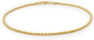 🔗 high-quality 24k gold-plated rope chain anklets for women, men, teens, and kids - durable foot jewelry for beach parties, work, and cute ankle bracelets - available in 9, 10, and 11-inch lengths logo