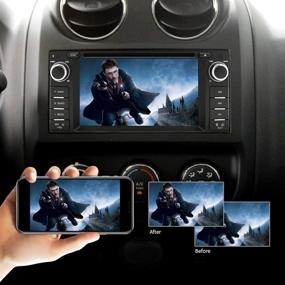 img 1 attached to 🚗 Премиум штатная автомагнитола с навигацией для Dodge Ram, Challenger, Chrysler и Jeep Wrangler: Android 9.0, сенсорный экран 6.2", DVD-проигрыватель, Bluetooth, камера заднего вида, SD-карта 16 ГБ, микрофон.