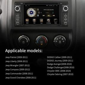 img 3 attached to 🚗 Премиум штатная автомагнитола с навигацией для Dodge Ram, Challenger, Chrysler и Jeep Wrangler: Android 9.0, сенсорный экран 6.2", DVD-проигрыватель, Bluetooth, камера заднего вида, SD-карта 16 ГБ, микрофон.