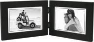 🖼️ enhance your décor with the elegant malden double horizontal 4x6 picture frame - wide real wood molding, real glass - black логотип