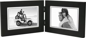 img 4 attached to 🖼️ Enhance Your Décor with the Elegant Malden Double Horizontal 4x6 Picture Frame - Wide Real Wood Molding, Real Glass - Black