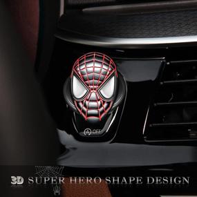 img 3 attached to 🚗 Car Engine Start Stop Ignition Push Button Cover - Auto Superhero Universal Decoration for Men, 3D Metal Anti-Scratch Protective Ring