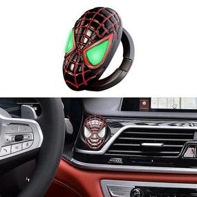 img 4 attached to 🚗 Car Engine Start Stop Ignition Push Button Cover - Auto Superhero Universal Decoration for Men, 3D Metal Anti-Scratch Protective Ring