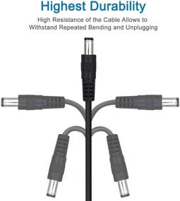 img 3 attached to 🔌 SIOCEN 2-Pack 6ft DC Extension Cord 5.5mm x 2.1mm Male to Female Power Cable – Ideal for CCTV Security, Surveillance, LED Strips, and More!