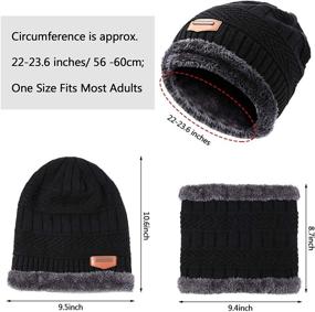 img 3 attached to ❄️ Warm Knit Fleece-Lined Winter Beanie Hat and Scarf Set for Men and Women - Multi-Color Options