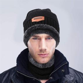 img 2 attached to ❄️ Warm Knit Fleece-Lined Winter Beanie Hat and Scarf Set for Men and Women - Multi-Color Options