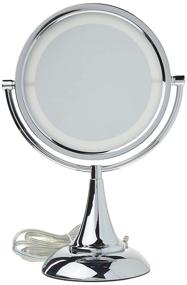 img 2 attached to 💡 Jerdon HL8510CL Chrome LED Lighted Table Top Mirror with 1x and 8x Magnification