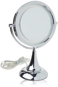 img 4 attached to 💡 Jerdon HL8510CL Chrome LED Lighted Table Top Mirror with 1x and 8x Magnification