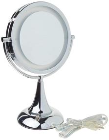 img 3 attached to 💡 Jerdon HL8510CL Chrome LED Lighted Table Top Mirror with 1x and 8x Magnification