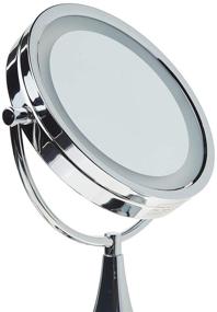 img 1 attached to 💡 Jerdon HL8510CL Chrome LED Lighted Table Top Mirror with 1x and 8x Magnification