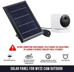 img 3 attached to 🔆 [Enhanced Version] Wasserstein Solar Panel for Wyze Cam Outdoor - Enable Continuous Power Supply with 2W 5V Charging (1-Pack, Black) (Wyze Cam Outdoor Excluded)