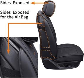 img 1 attached to 🚗 Waterproof Leather Front Seat Covers - Universal Car Seat Cushions for Ford Fusion Focus Edge Kia Soul Sentra Armada Hyundai Elantra Cruze (2 PCS Front, Black)