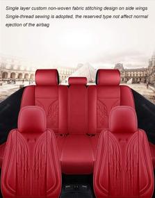 img 1 attached to Angel Wings Car Seat Covers Luxury PU Leather Universal Auto Front &Amp