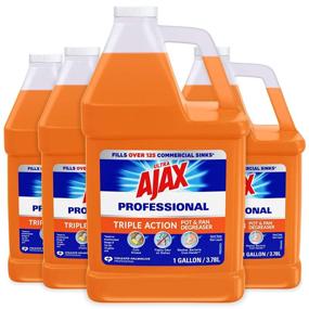 img 4 attached to 🍊 Ultra Professional Dish Soap and Degreaser, Triple Action Orange - Bulk Dish Soap, 4 Gallons Total (128oz, Pack of 4) by Ajax