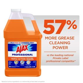 img 1 attached to 🍊 Ultra Professional Dish Soap and Degreaser, Triple Action Orange - Bulk Dish Soap, 4 Gallons Total (128oz, Pack of 4) by Ajax