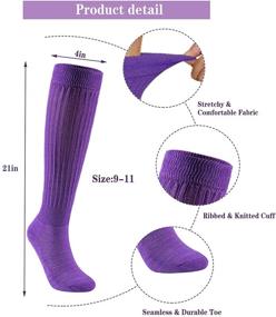 img 3 attached to 🧦 Ultrafun 2/4 Pairs Women's Slouch Socks Soft & Extra Long Knit Scrunch Knee High Boot Socks Size 9-11